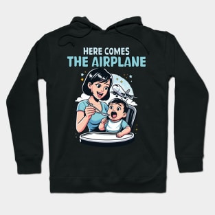 Here Comes The Airplane Mom Son Funny Mother's Day Mommy Hoodie